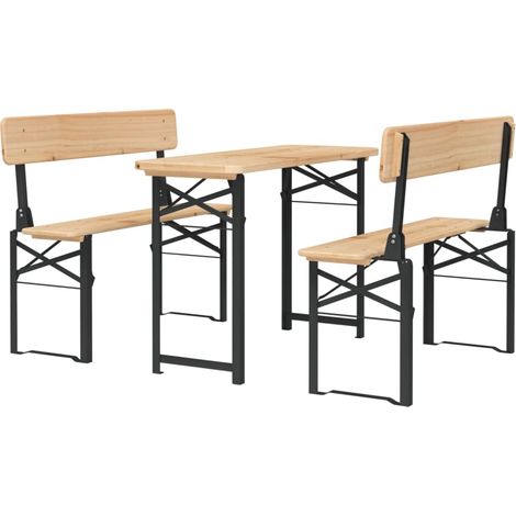 Ensemble de tables à bière pliantes 3 pcs bois massif de sapin vidaXL (1/5)