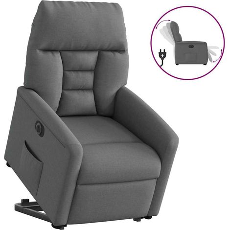 Relaxsessel mit Aufstehhilfe Elektrisch Dunkelgrau Stoff (1/5)