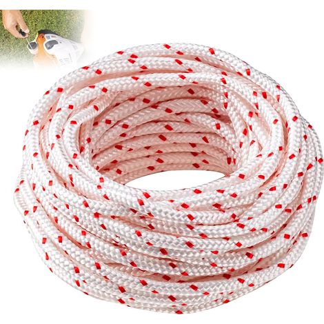 10 Mètres Corde Lanceur Tondeuse 3.5mm, Corde Lanceur Motoculteur Tronconneuse Pour Stihl Husqvarna Craftsman, Corde De Recul Corde Lanceur Tondeuse (1/5)