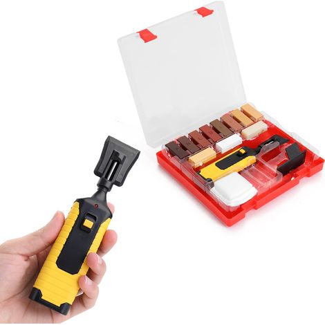 Repair Kit for Wood, Laminate and Parquet Flooring, Wood Filler for Repairing Holes and Scratches, Hard Wax (1/5)