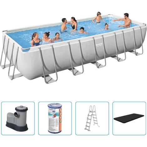 Piscine Bestway Power Steel - 640 x 274 x 132 cm - Rectangulaire - Avec pompe de filtration + accessoires (1/5)