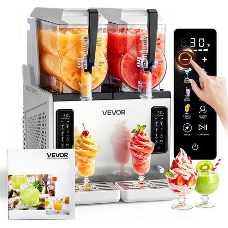 Machine à Granité 2x3 L Distributeur Boissons Glacées 450W 5 Programmes Cuve PC LED Modèle X-60 (1/5)