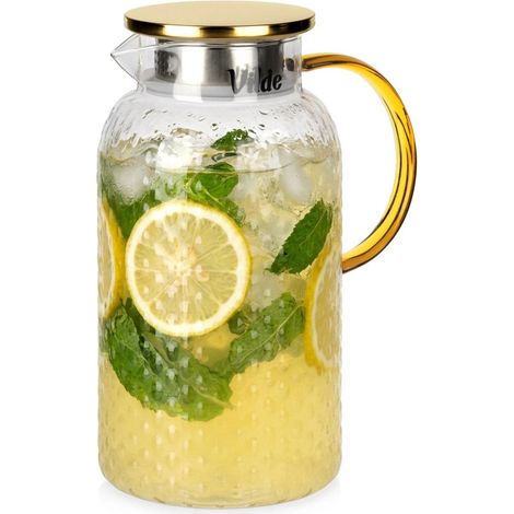 Glass Pitcher with Lid and Strainer, 2L Capacity (1/5)