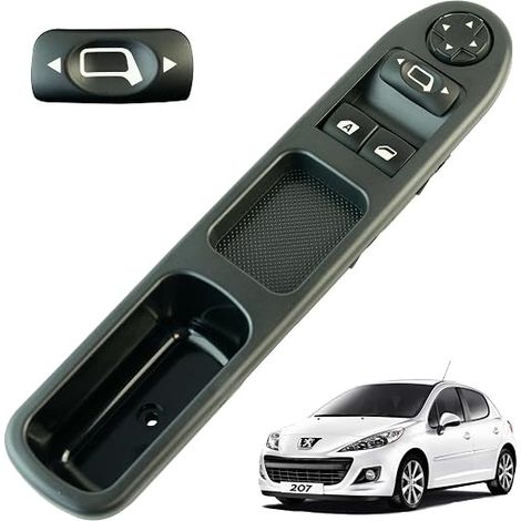 Interruptor del elevalunas compatible con Peugeot 207 y C3 Picasso (2006-2017). Delantero izquierdo (lado del conductor) 6554QC (1/5)