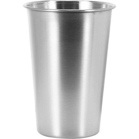 Gobelets en acier inoxydable argentés, 600 ml, pour boissons chaudes, café, lait ou bière. Gobelets de voyage empilables. (1/5)