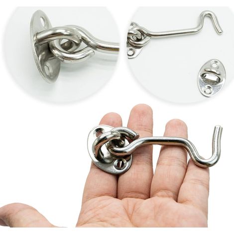 Verrou de sécurité pour fenêtre, 75 mm, en acier inoxydable, couleur argent, pour installation domestique et usage quotidien.-AquaForge (1/5)