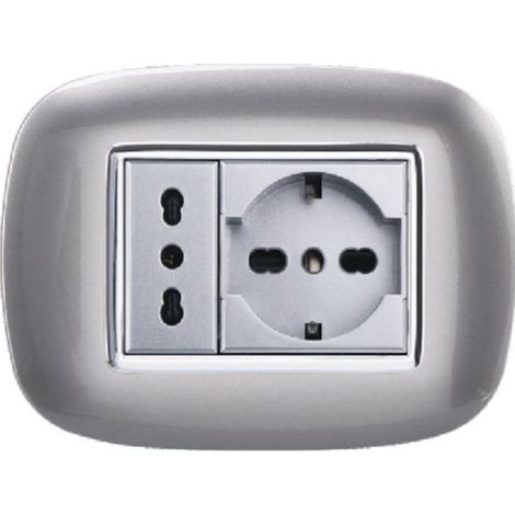 Plaque Ovale 3 4 6 Modules Couleur Argent Compatible Avec Bticino Axolute