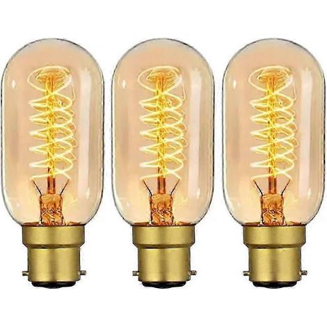 Ampoules Edison vintage B22 à baïonnette, 40 W, dimmables, à filament BC, blanc chaud, T45, style rétro antique SZRH (1/5)