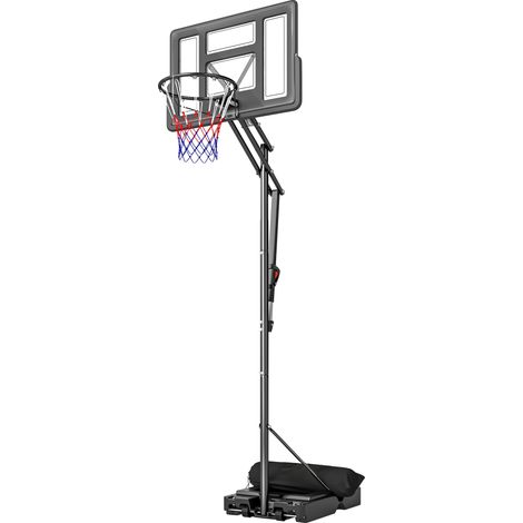 Canestro da basket 120x120x370 cm base riempibile rotelle acciaio PE PC