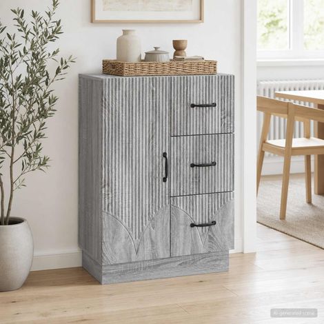 vidaXL Buffet Sonoma gris 66 x 34,5 x 87 cm Bois d'ingénierie (1/5)