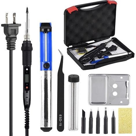 Fer à souder, température réglable, chauffage rapide, 908S KIT2, UE-b, 80W 220V-a (1/2)