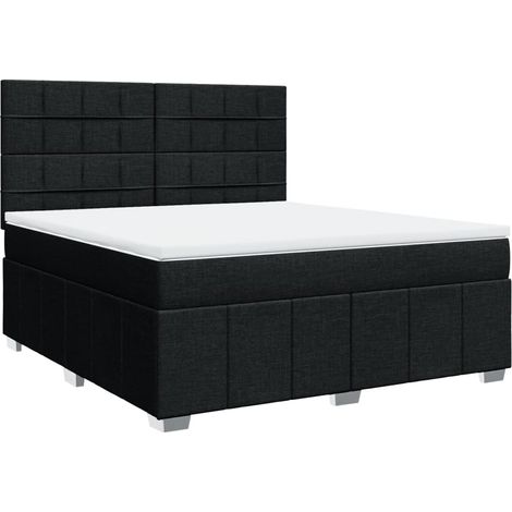 Maison Exclusive - Boxspringbett mit Matratze Schwarz 180x200 cm