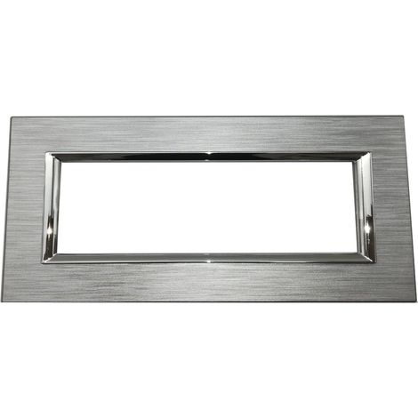 Placca Interruttore 6 Moduli Compatibile Matix Copripresa Luci Argento C4806SLV (1/3)