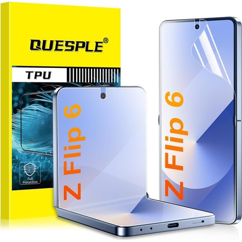 [3 Pièces] Protection écran pour Samsung Galaxy Z Flip 6 - Écran intérieur, Haute Qualité 3D Couverture Complète TPU Film Protection écran, Haute Définition, Sans Bulles (1/5)