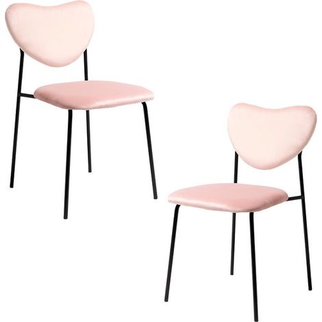 Packs Sillas Comedor - Pack 2 Sillas Cora Black Terciopelo - Rosa (1/5)