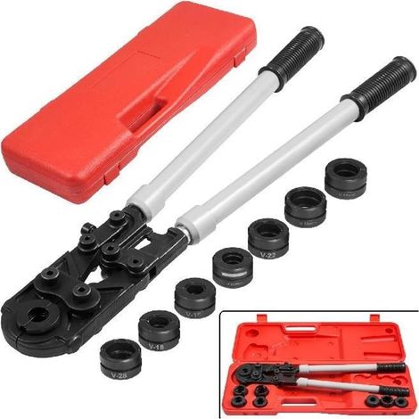 Outils de sertissage manuels de tuyaux PEX de Type UV avec mâchoires interchangeables U16-32 V15-28 for Manchon en cuivre en Acier de Tube en Plastique en Aluminium (1/5)