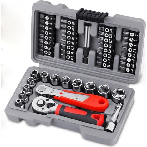 Set di 48 chiavi a cricchetto multifunzione per auto e utensili domestici