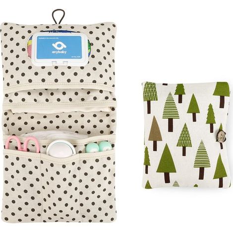 Sac à langer - Sac de rangement - Trousse de maquillage - Sac de rangement 2 en 1 - Sac de rangement portable - Motif forêt vert (1/5)