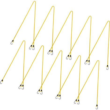 Lot de 10 cordes de tente de type lourd à installer rapidement avec mousqueton, engrenages d'extérieur pour le camping, la randonnée et le rangement sécurisé, crochet élastique en métal (1/5)