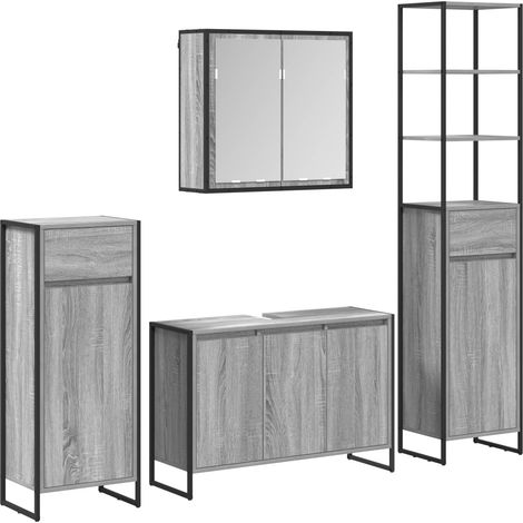 Maison Exclusive - Badezimmermöbel-Set mit Schubladen Graues Sono