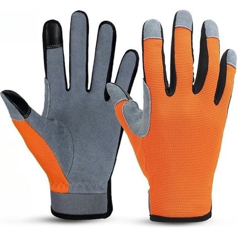 Guanti da giardinaggio e da lavoro, robusti guanti da giardinaggio in pelle - offrono un'eccellente protezione, antiscivolo e resistenti, adatti per piantare, curare il giardino e lavorare in terrazza (1/5)