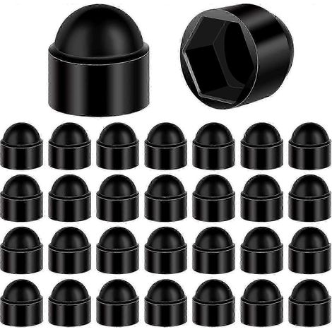 Bouchons hexagonaux en plastique noir, M10-17 mm (30 pièces) (1/4)