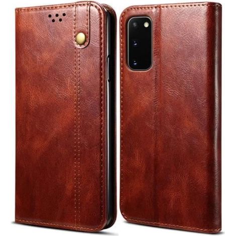 Coque Pour Samsung Galaxy S20 FE 5G/4G/ S20 FE 2022 6.5" marron Cuir étui à rabat Magnétique Style rétro de modèle de cire d'huile (1/4)