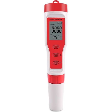 Testeur Ph-Tds-Ec-Temperature - 4 En 1 - Compensation Automatique De Temperature - Arret Automatique - Pour Piscine Eau Potable Aquarium - 1 Unite (1/5)