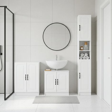vidaXL Juego de armarios de baño de 3 piezas UTRECHT Blanco Brillante (1/5)