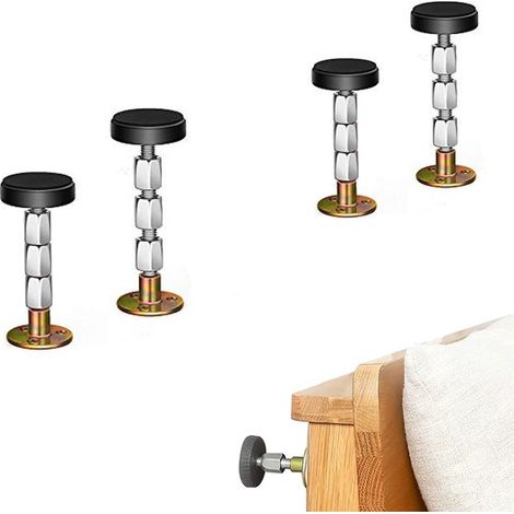 Testiera antivibrazione in 4 pezzi. Stabilizzatore per testiera regolabile e avvitabile. Stabilizzatore antivibrazione per la stabilizzazione delle strutture letto. (1/5)