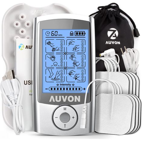 Stimulateur Tens Rechargeable - 24 Modes - Electrodes 5 x 5 Cm - Pour Soulagement Douleur Musculaire - 1 Unite (1/5)