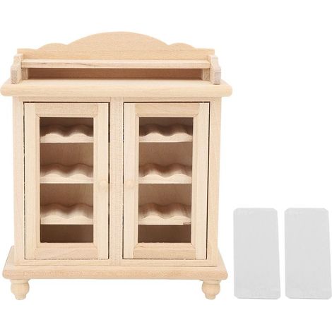 Casier à vin miniature pour maison de poupée (échelle 1:12), meuble en bois pour cuisine. (1/5)
