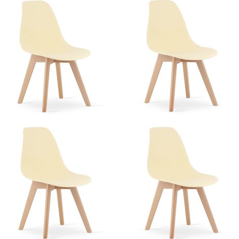Chaise - Leobert - Kito - Crème - 46 X 54,5 X 80 Cm - Lot De 4 (1/5)