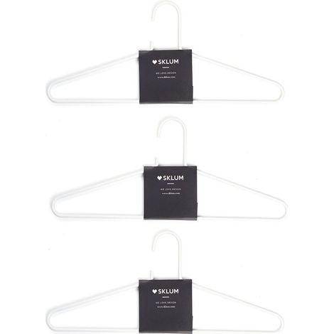 Lot de 6 Cintres Blancs Alham SKLUM - Penderie Dressing Rangement (1/5)