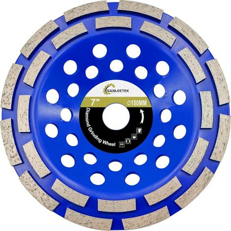 Meule Assiette Diamantée 180mm Double Rangée Diamant à Meuler Béton pour Polir et Nettoyer Granit Marbre Maçonnerie Pierre Artificielle Béton Meuleuse D'angle (1/5)