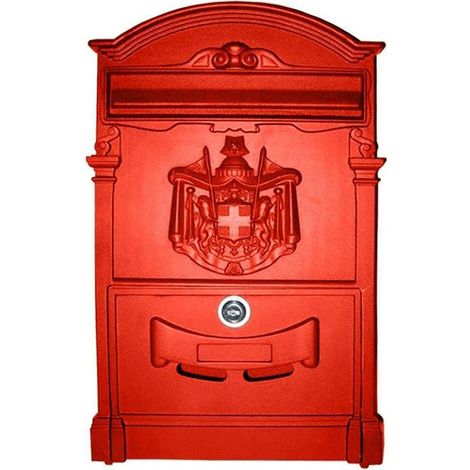 CASSETTA POSTALE PER POSTA ARTISTICA ALLUMINIO ESTERNO ROSSO VULCANIA