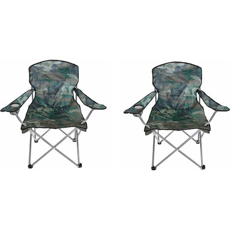 2 Stück Comfort Anglersessel mit Getränkehalter Camouflage-MMC2503-2 (1/2)