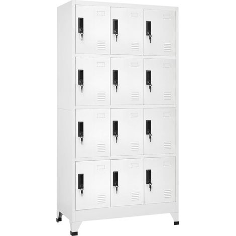 Locker Cabinet White 90x45x180 cm Steel vidaXL