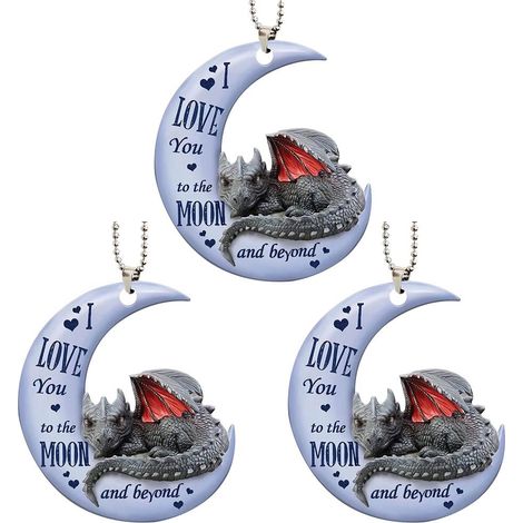 3-teiliger Frosch-auf-dem-Mond-Autoschmuck – Acryl-Weihnachtsbaumschmuck, Weihnachtsgeschenke (1/5)
