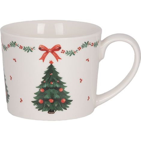 Mug en Céramique Blanche Tasse Design pour Boissons Chaudes 275 ml 12 x 8 x 7 cm - PANGIVO (1/2)