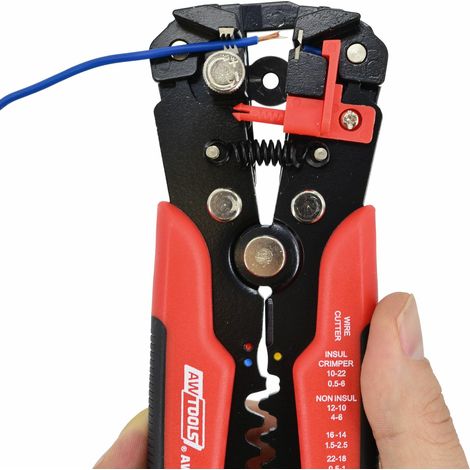 Pelacable AWTOOLS con Terminales - Juego Completo para Electricistas Incluye Diferentes Terminales y Pelador de Aislamiento (1/2)
