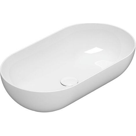 Lavabo en céramique 65x36 cm Globo T-EDGE Le Ciotole B6O65BI  Blanc - Céramique