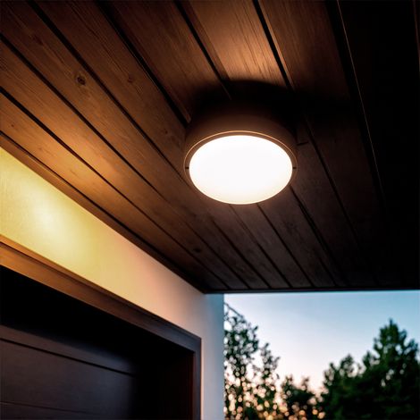 Plafón LED 25W Circular para Exterior Ø175 mm IP65 Hublot Black 3000K Blanco Cálido