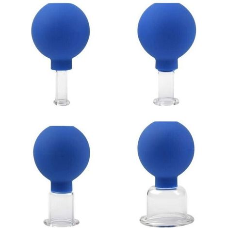 Set de Ventouses en Verre avec 4 Tailles Différentes, Ventouse pour Massage, Ventouse Anti-Cellulite, Tasses à Ventouses pour Massage Tête, Visage, Chaque Partie du Corps Triomphe 4 PCS (1/5)