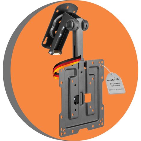 Support TV pour Plafond, adapté aux téléviseurs 19-43 Pouces, Pliable, réglable en Hauteur, pivotant, inclinable, jusqu'à VESA 200x200, Noir (1/5)