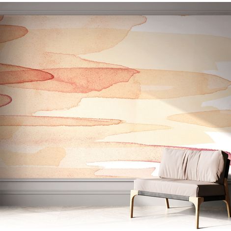 Selbstklebend Tapete modern - Wanddeko für Küche - Klebefolie Wand - luxus Look Pastellfarbene Pinselstriche 312x219 cm (1/5)