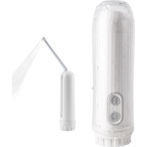 Flacone portatile per risciacquo, regolabile a 180°, alimentato a batteria, 2 modalità, da viaggio, post-parto, 150 ml, bianco (1/5)