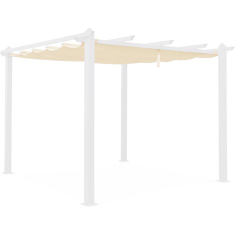 Replacement 3x3m pergola canopy roof Off-White 277x250x277 cm - Condate