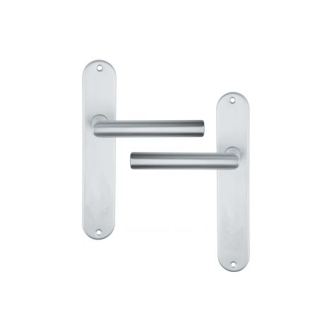 Ouvre&Déco – Poignée de porte intérieure design en Aluminium anodisé argent F1 sur plaque BdC entraxe 195 mm, DUBLINO