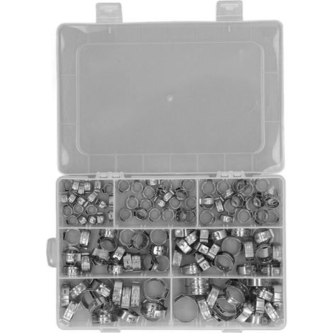 130 fascette stringitubo in acciaio inox 304 per tubi, impianti idraulici, riparazioni auto e uso domestico. (1/5)